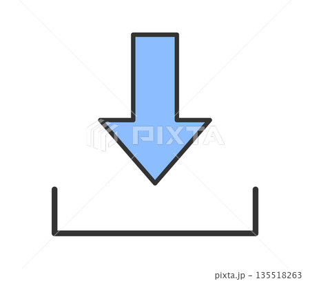 ダウンのシンプルなアイコンイラスト　ベクター 135518263