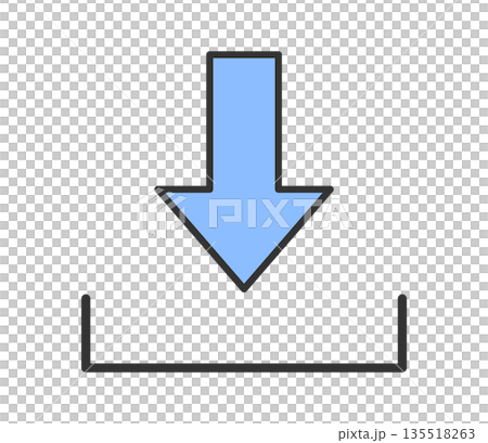 ダウンのシンプルなアイコンイラスト　ベクター 135518263