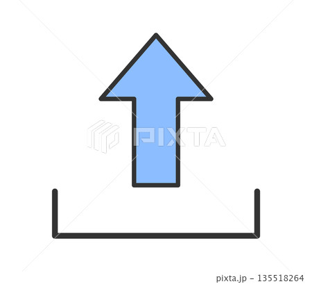 アップロードのシンプルなアイコンイラスト ベクター アップロードのシンプルなアイコンイラスト ベクター 135518264