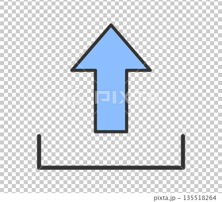 アップロードのシンプルなアイコンイラスト ベクター アップロードのシンプルなアイコンイラスト ベクター 135518264