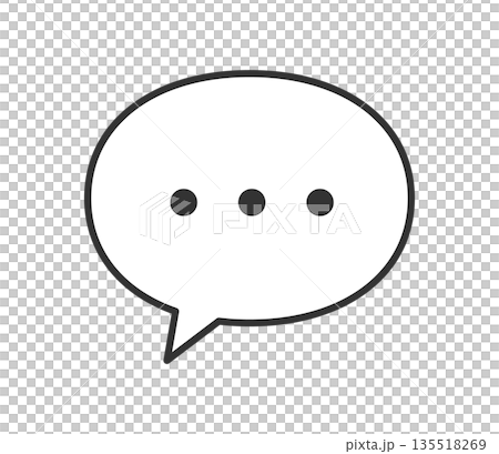 Simple speech bubble and dot icon illustration vector 135518269