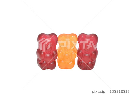 Chewing gummy bears. Chewing gummy bears. 135518535