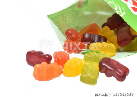 Chewing gummy bears. 135518539