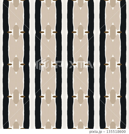 Beige Black Olive Color Abstract Geometric Seamless Pattern Background, Surface Pattern Illustration for Wallpaper and Fabric Design 135518600