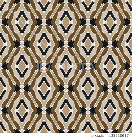 Beige Black Olive Color Abstract Geometric Seamless Pattern Background, Surface Pattern Illustration for Wallpaper and Fabric Design 135518617