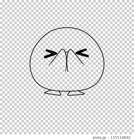 A cartoon character with a mouth open and eyes closed 135518692