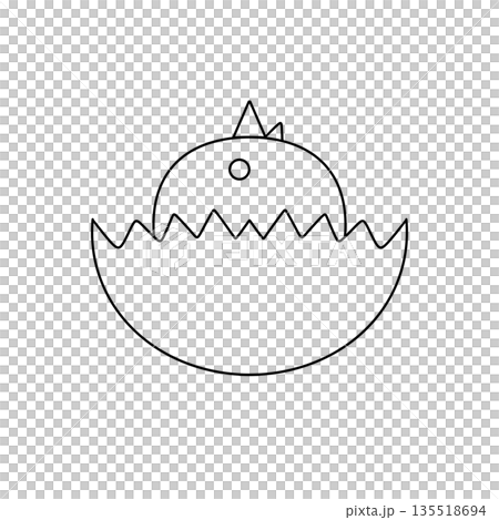 A white egg with a black chicken on top A white egg with a black chicken on top 135518694