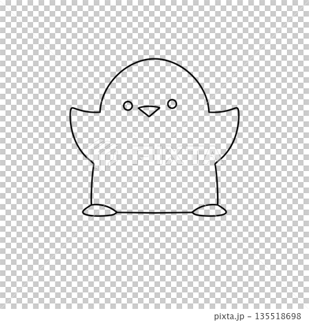 A cute little penguin is standing on its two legs and looking up 135518698