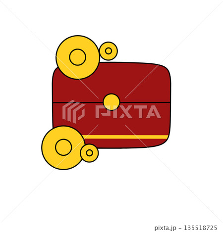 A red box with yellow circles on it 135518725