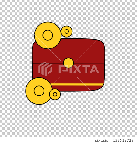 A red box with yellow circles on it 135518725