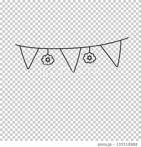 A white banner with flowers on it 135518988