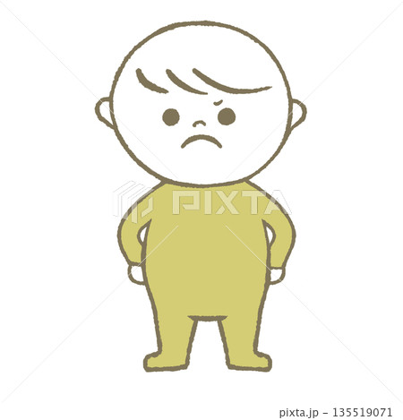 怒る子供　黄色 135519071