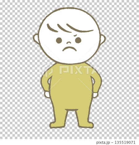 怒る子供　黄色 135519071