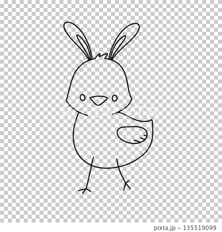 A cute rabbit with a bird on its head A cute rabbit with a bird on its head 135519099