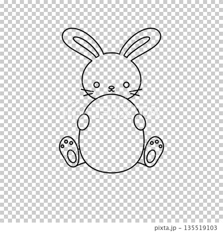 A rabbit is holding an egg in its mouth 135519103