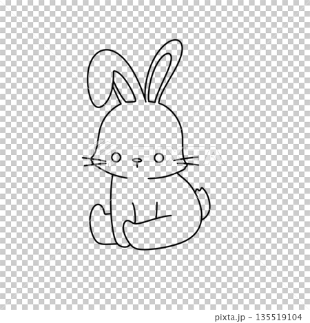 A rabbit is sitting on the ground A rabbit is sitting on the ground 135519104
