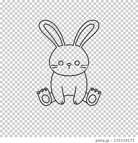 A rabbit is sitting on its hind legs A rabbit is sitting on its hind legs 135519175