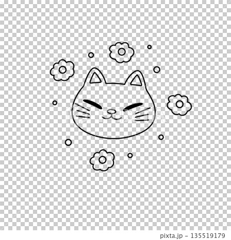 A cat with a flowery background 135519179