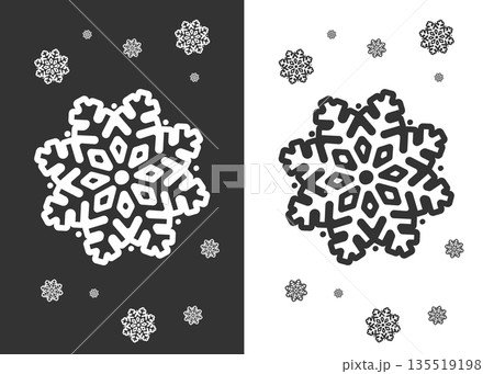 White And Black Stylish Rounded Snowflake Icon stock illustration White And Black Stylish Rounded Snowflake Icon stock illustration 135519198