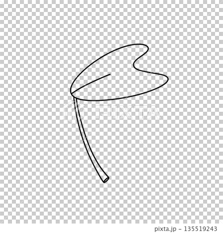 A leaf is drawn in black and white A leaf is drawn in black and white 135519243
