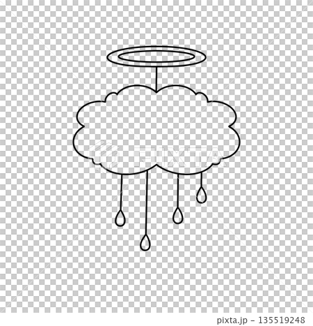 A white cloud with a small angelic symbol on top 135519248