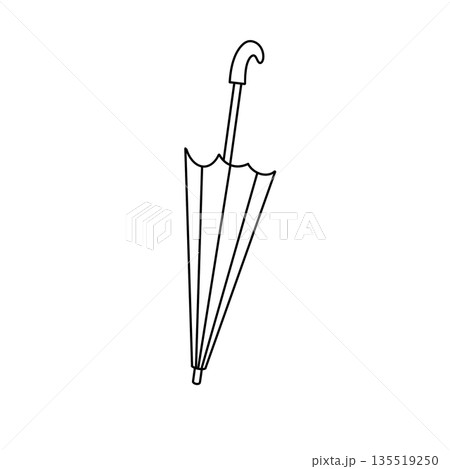 A black and white drawing of an umbrella A black and white drawing of an umbrella 135519250
