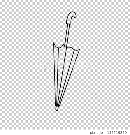 A black and white drawing of an umbrella A black and white drawing of an umbrella 135519250
