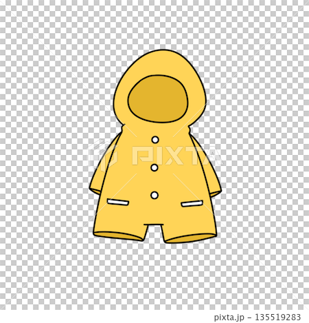 A yellow raincoat with a hood A yellow raincoat with a hood 135519283