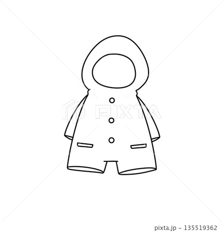 A white drawing of a person wearing a coat and shorts A white drawing of a person wearing a coat and shorts 135519362