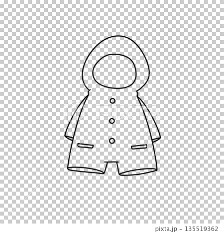 A white drawing of a person wearing a coat and shorts A white drawing of a person wearing a coat and shorts 135519362