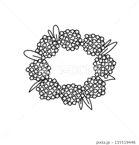 A black and white drawing of a flower arrangement with a white background 135519446