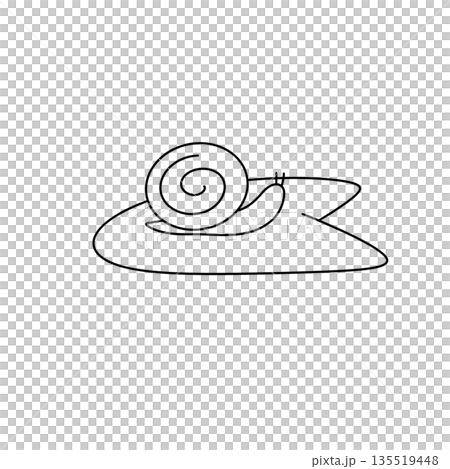A small white snail is laying on a hat A small white snail is laying on a hat 135519448