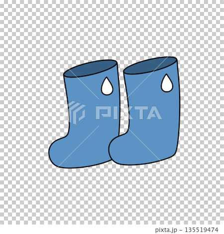 Two blue rain boots with holes in the bottom 135519474