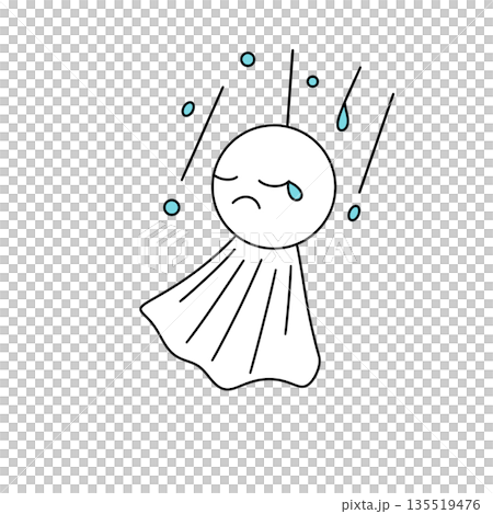 A sad cartoon character is falling from the sky A sad cartoon character is falling from the sky 135519476