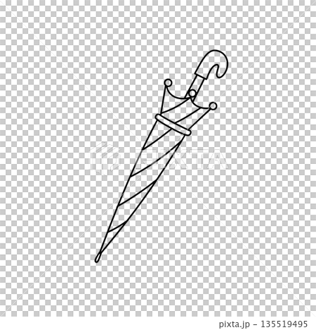 A black and white drawing of an umbrella A black and white drawing of an umbrella 135519495