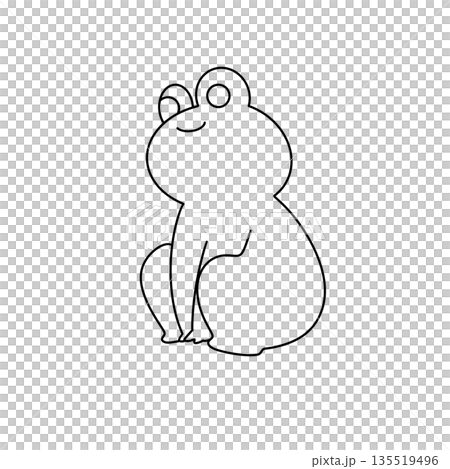 A frog is sitting on the ground A frog is sitting on the ground 135519496
