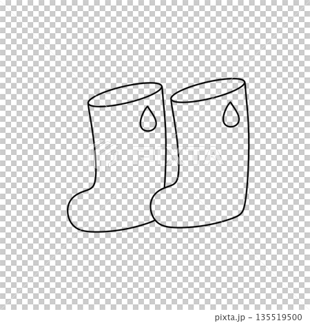 Two black rain boots with a hole in the top 135519500