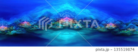 Dive Into Vibrant Deep Sea Mysticism With Colorful Patterns in an Aquatic Landscape 135519874