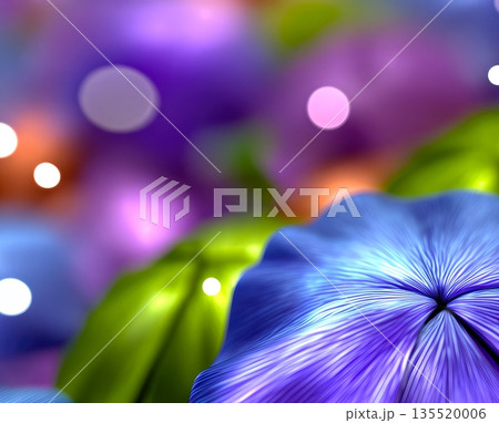 Colorful Abstract Design Featuring Vibrant Shapes and Blurred Background in a Creative Composition 135520006