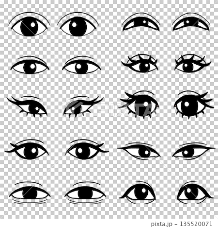 様々な目のイラスト素材 様々な目のイラスト素材 135520071