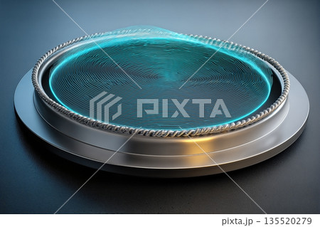 Biometric Sensor Patch Shown on a Smooth Surface Highlighting Its Design and Features Biometric Sensor Patch Shown on a Smooth Surface Highlighting Its Design and Features 135520279