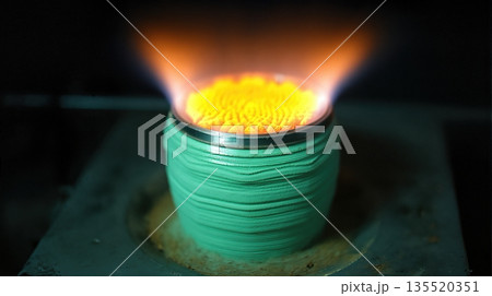 Heating Chlorophane Specimen Shows Thermoluminescence in Laboratory Setting 135520351