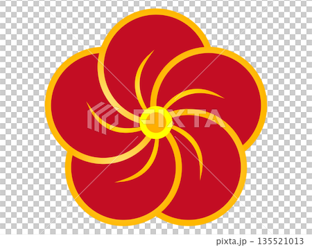 綺麗なねじり梅の花のアイコンイラスト素材 135521013
