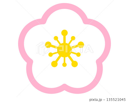 お正月の梅の花のアイコンイラスト素材2 お正月の梅の花のアイコンイラスト素材2 135521045