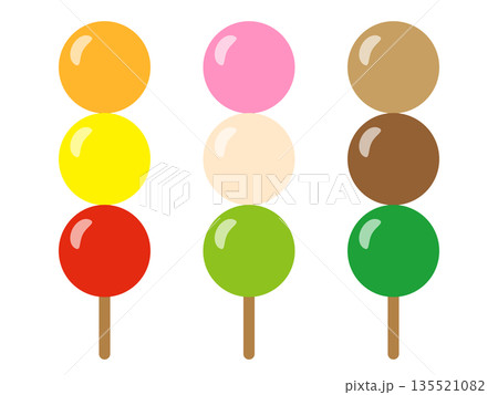 シンプルな三色団子のイラスト素材 135521082