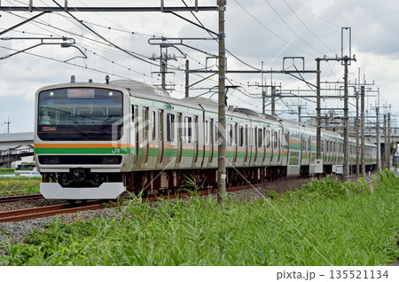 東北本線 栗橋ー東鷲宮 JR東日本 E231系1000番台 U591編成(小山) 東北本線 栗橋ー東鷲宮 JR東日本 E231系1000番台 U591編成(小山) 135521134