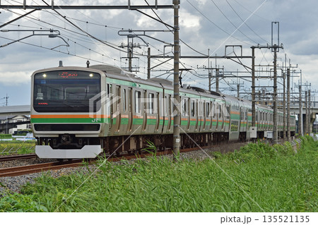 東北本線 栗橋ー東鷲宮 JR東日本 E231系1000番台 U507編成(小山) 東北本線 栗橋ー東鷲宮 JR東日本 E231系1000番台 U507編成(小山) 135521135