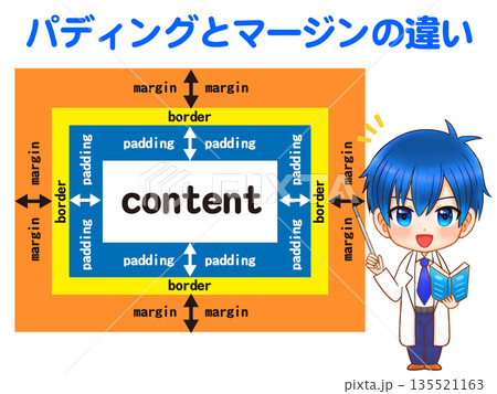 CSSの解説をする学者のイラスト素材 CSSの解説をする学者のイラスト素材 135521163
