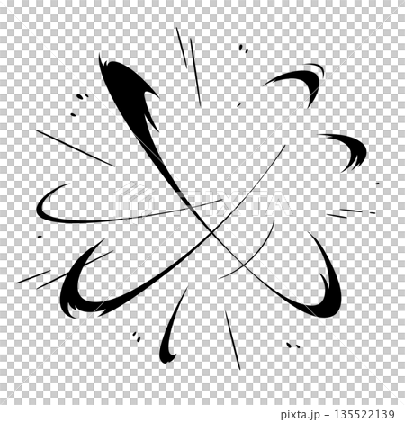 周囲に広がるエフェクトのイラスト素材_シルエット 135522139