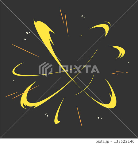 周囲に広がるエフェクトのイラスト素材_黄色 135522140